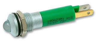 190A2351 - LED Panel Mount Indicator, Matt Chrome Bezel, Green, 24 V, 8 mm, 17 mA, 40 mcd, IP67 - CML INNOVATIVE TECHNOLOGIES