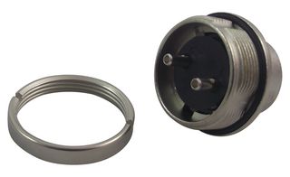 09 0103 00 02 - Circular Connector, 723 Series, Panel Mount Receptacle, 2 Contacts, Solder Pin, Brass Body - BINDER