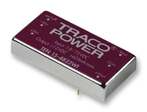 TEN 15-2423WI CONVERTER, DC/DC, 15W, +/-15V/0.5A TRACO POWER