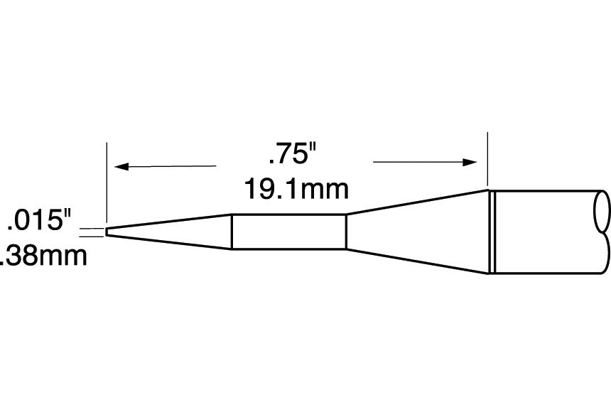 TFP-CNP1 TWEEZER CARTRIDGE, CONICAL, PAIR, 0.4MM METCAL