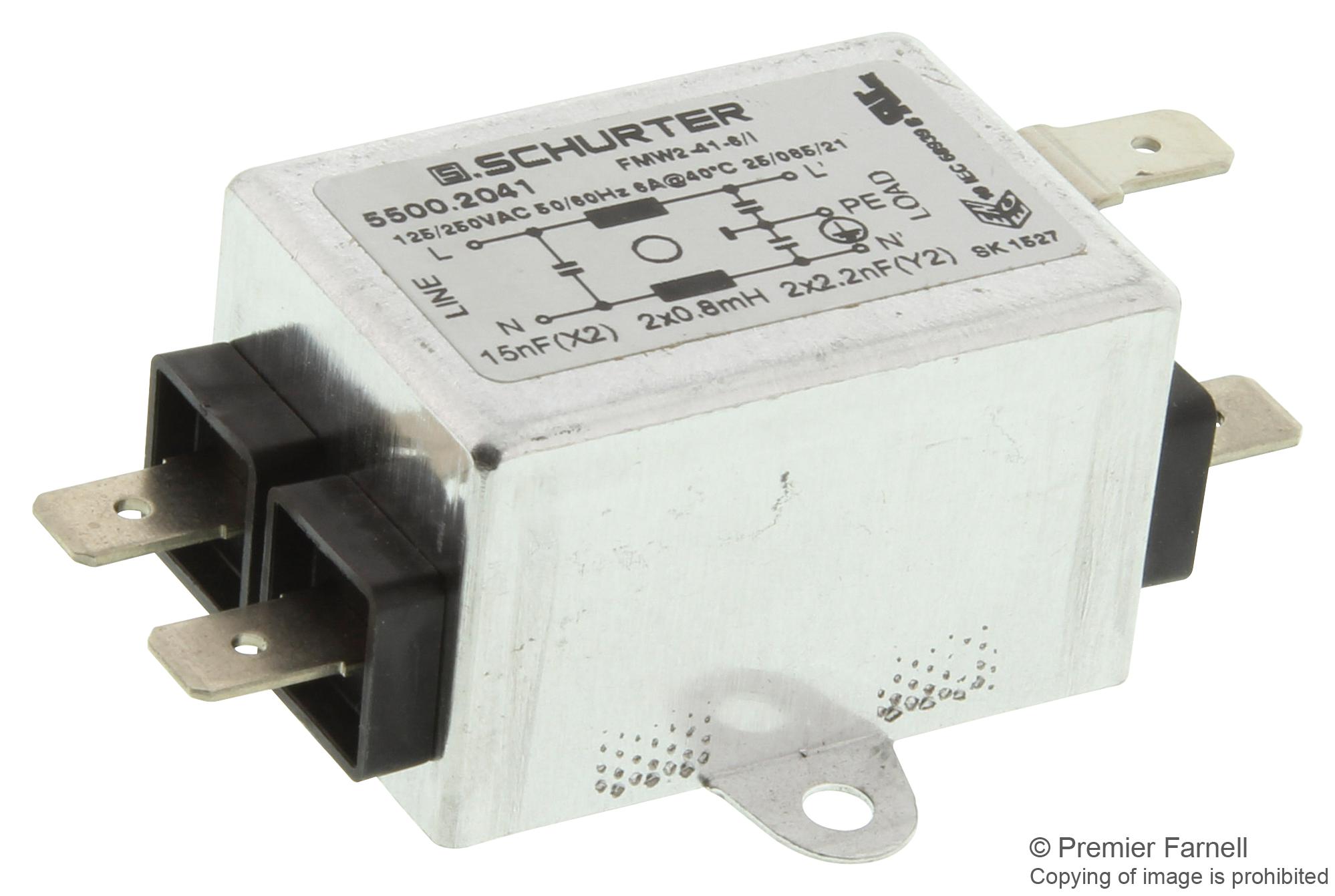 5500.2041 FILTER, 6A, CHASSIS SCHURTER