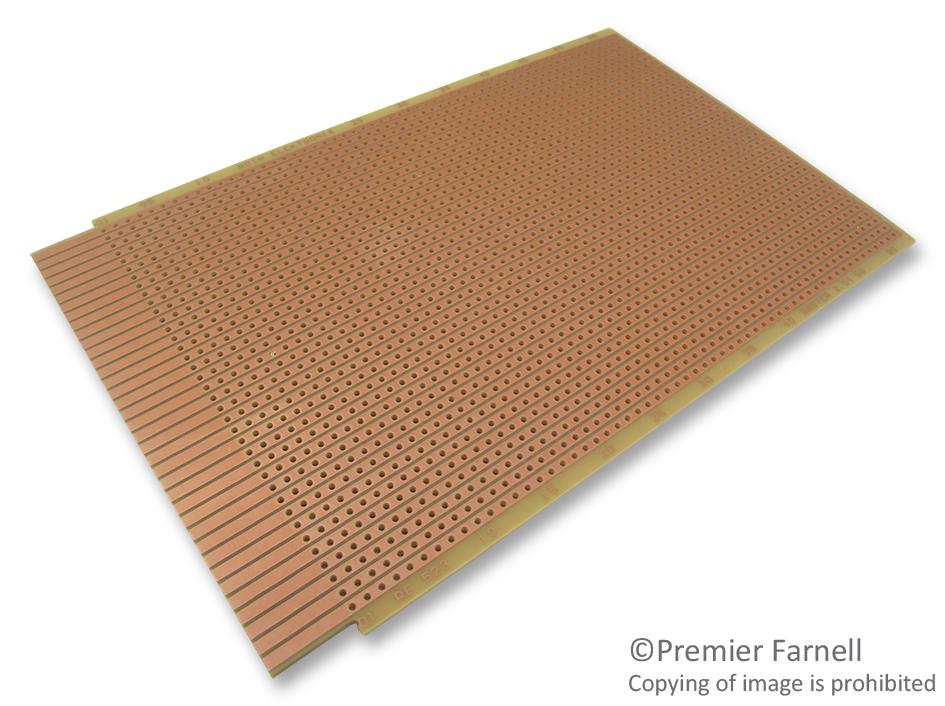 RE523-HP PCB, EUROCARD, FR2, STRIPES, 2.54MM ROTH ELEKTRONIK