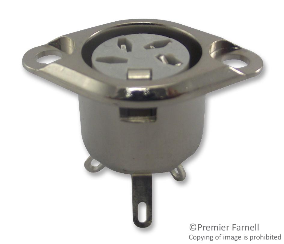 630-0400 SOCKET, DIN, FLANGED, 4POLE DELTRON COMPONENTS