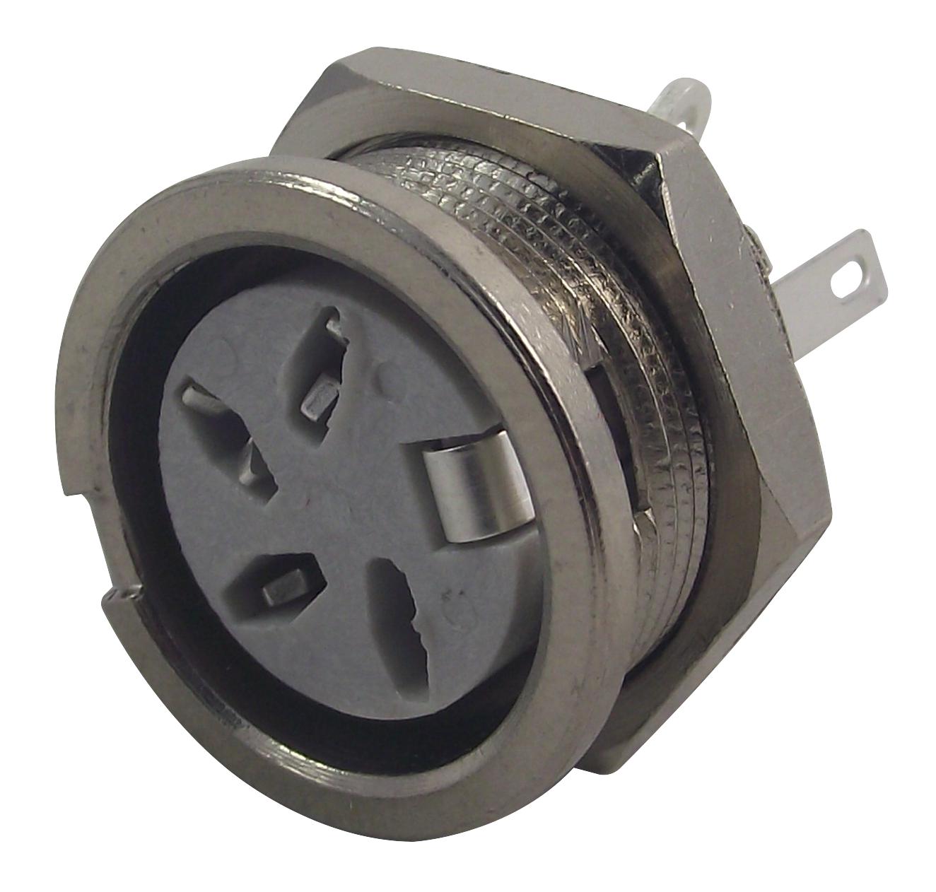 650-0400 SOCKET, DIN, SCREENED, 4POLE DELTRON COMPONENTS