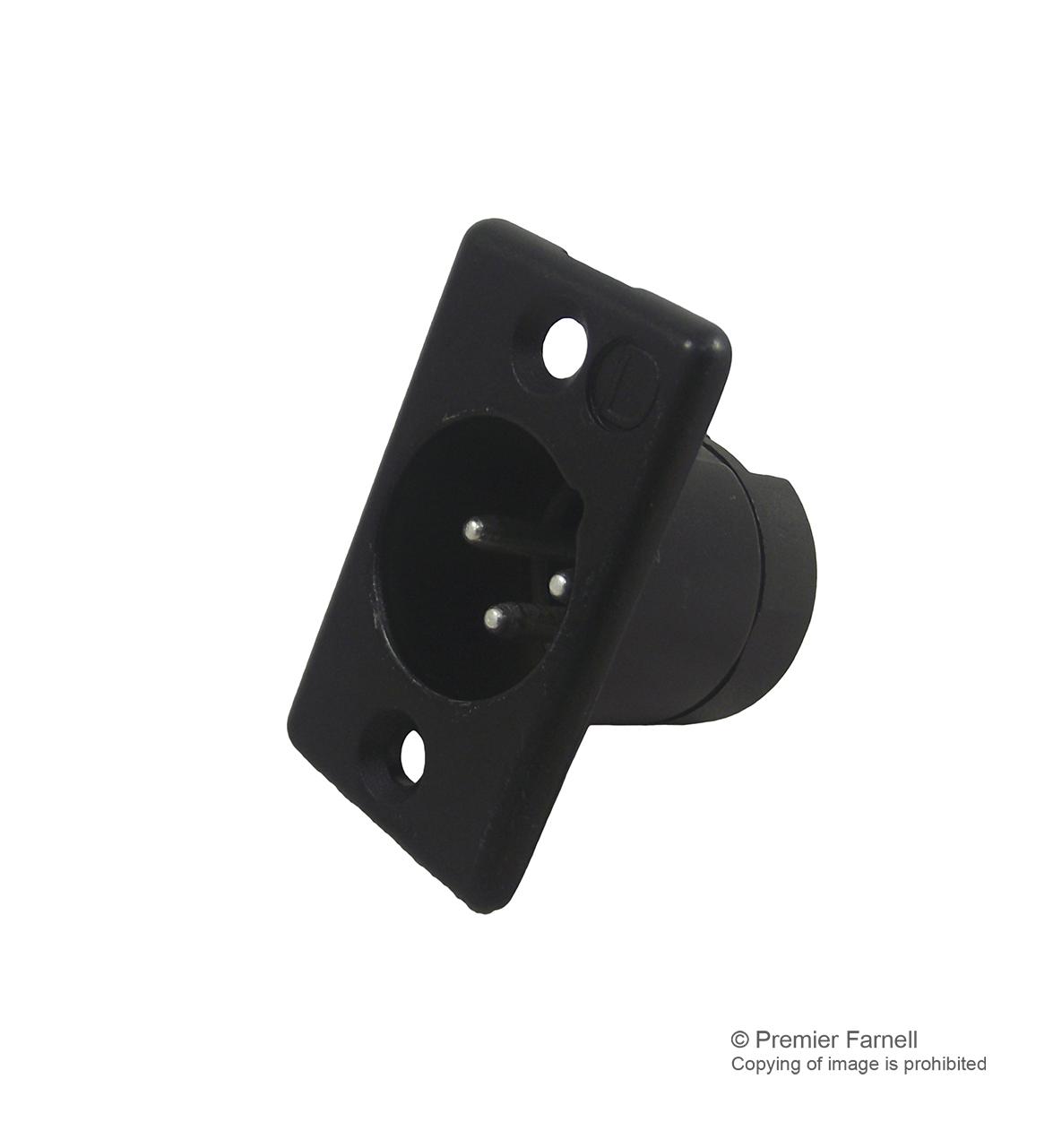 711-0300 PLUG, XLR, PANEL, BLACK, 3POLE DELTRON COMPONENTS