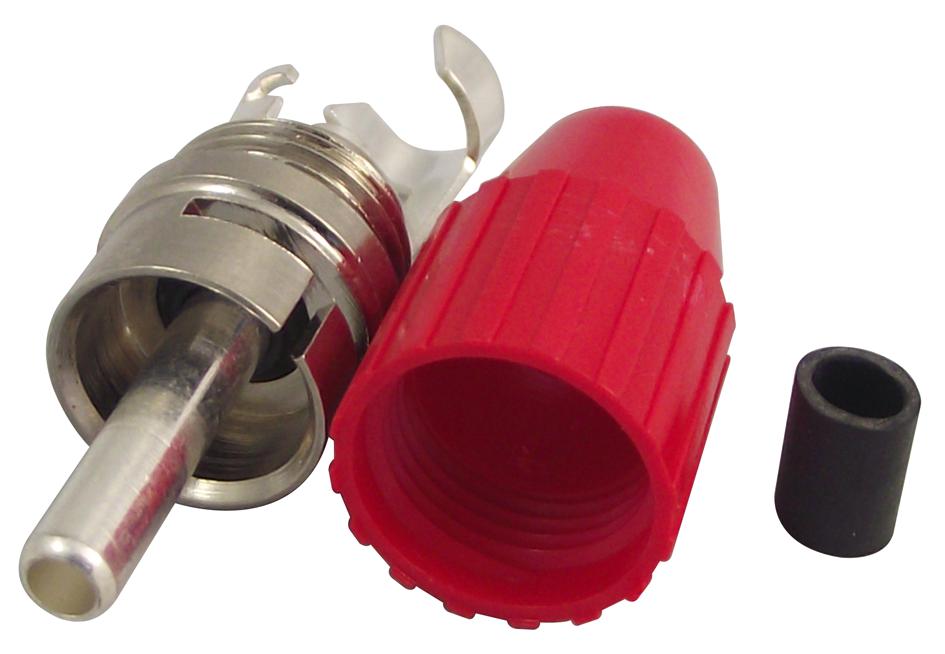 413-0500 PLUG, PHONO, SILVER/RED DELTRON COMPONENTS