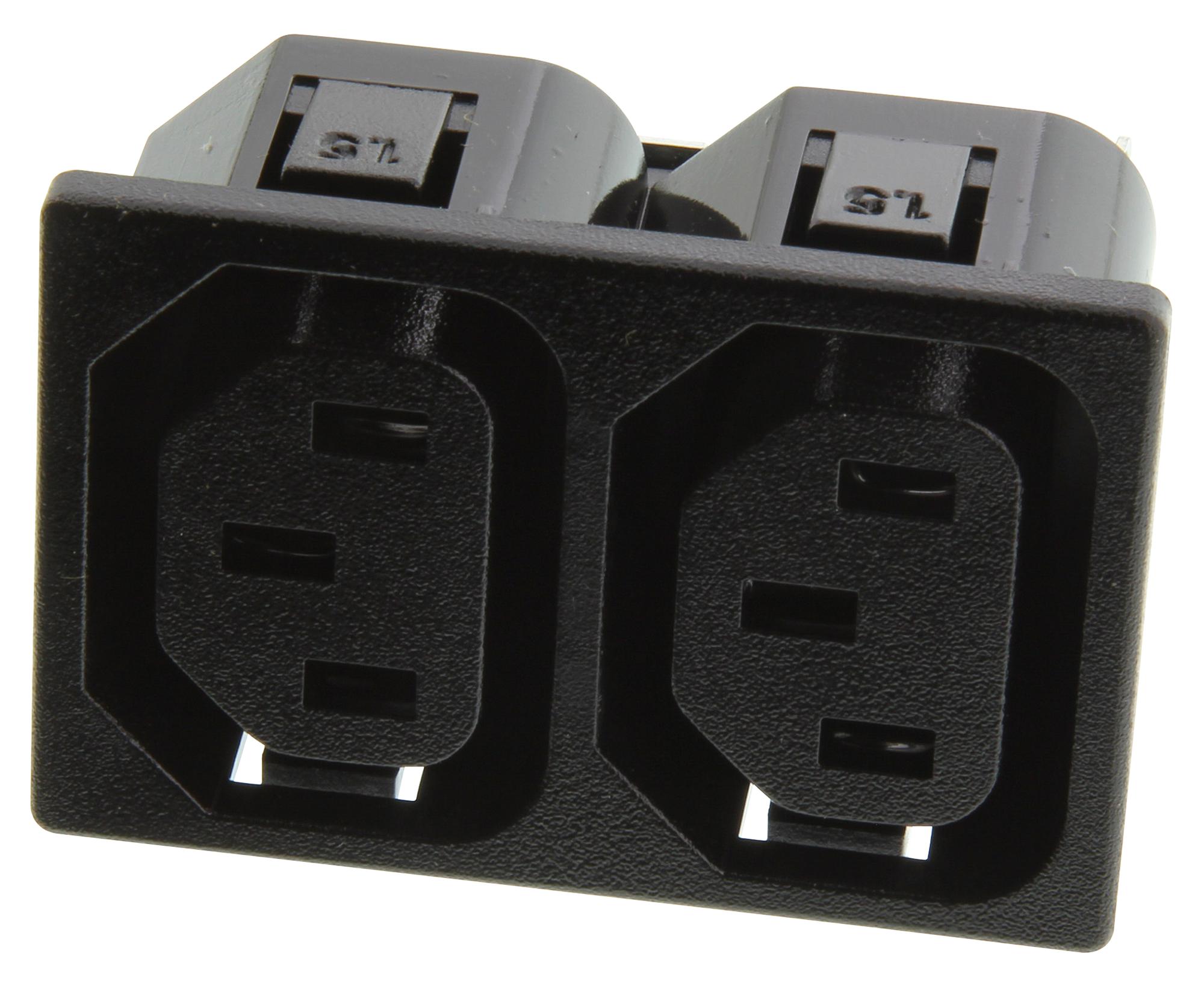 0909.0001 OUTLET, IEC, 2WAY SCHURTER