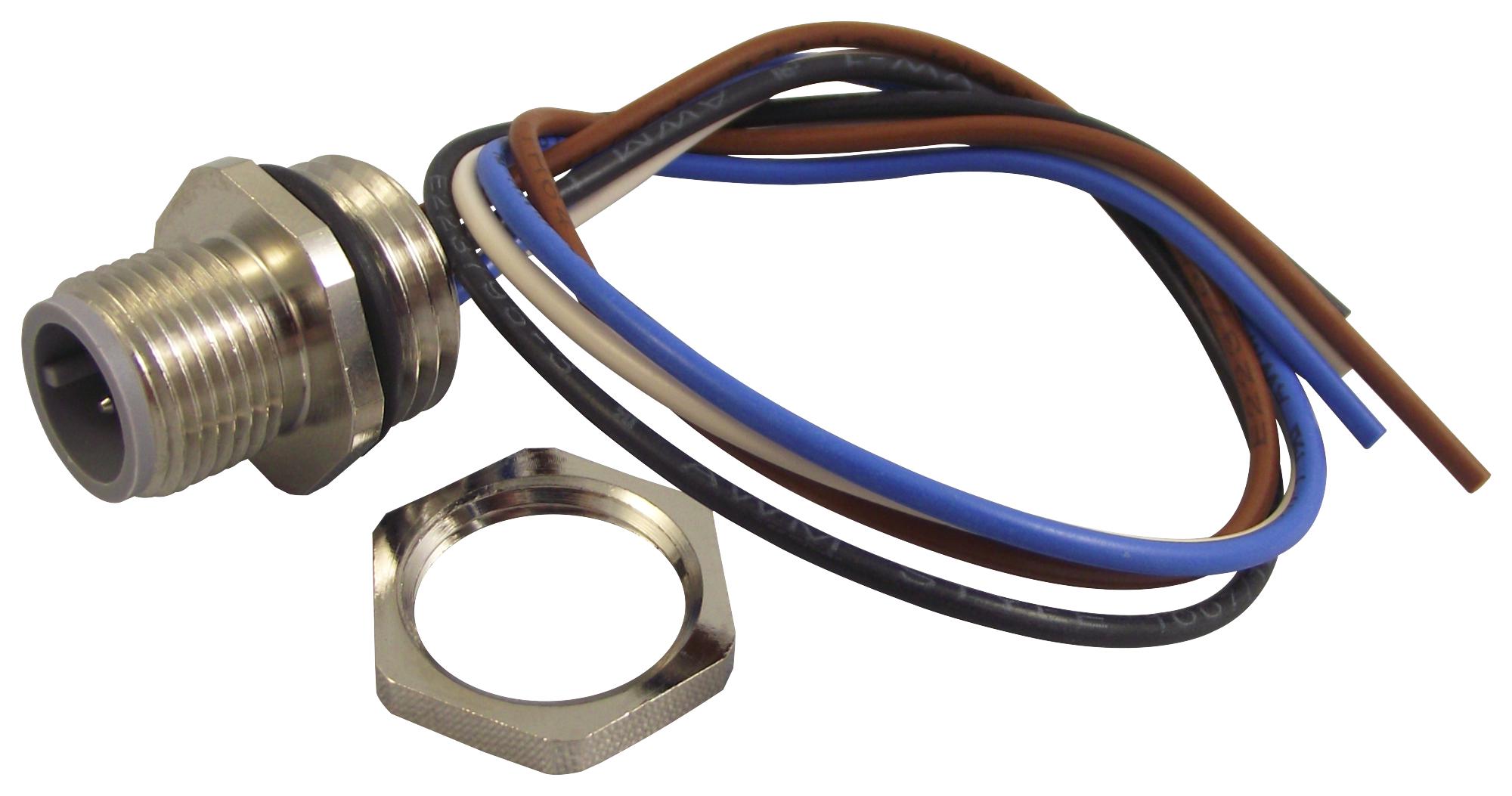 ELST 412 PG9 SN PLUG, PANEL, M12, 4WAY HIRSCHMANN