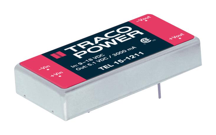 TEL 15-1223 CONVERTER, DC/DC, 15W, +/-15V/0.5A TRACO POWER