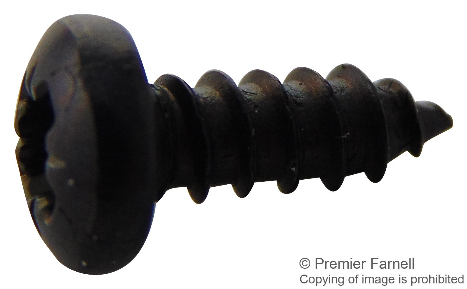 N60.375 PRSTABB100- SCREW, POZI PAN, STEEL, BLK, #6X3/8 TR FASTENINGS