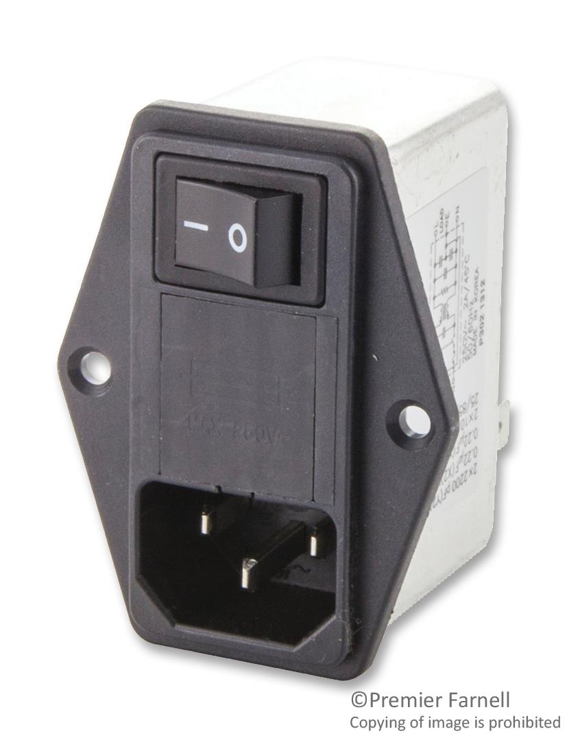 RIS0222H2 FILTER, INLET, IEC, 2A, TWIN FUSED ROXBURGH EMC