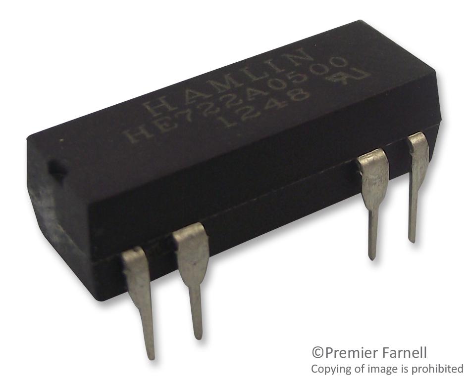 HE722A0500 RELAY, REED, DPST-NO, 200VDC, 0.5A, THT LITTELFUSE