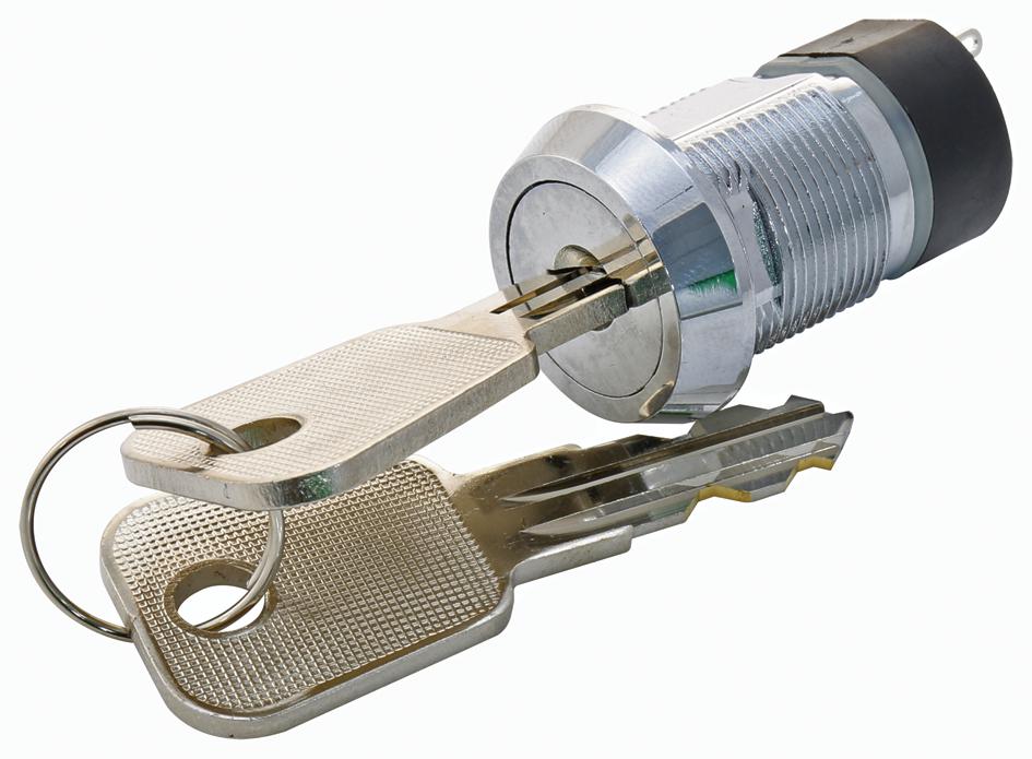 S286A-1 KEYSWITCH, DPST, 2POS, RDM, 1KEYPULL MULTICOMP PRO