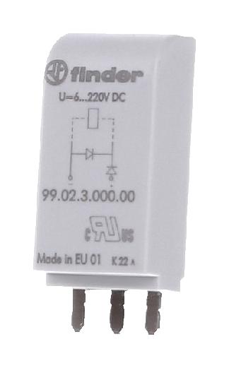 99.02.9.024.99 MODULE, DIODE + LED, 6-24VDC FINDER