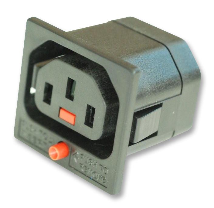 BTSC13L/1B OUTLET, IEC, LOCKING, C13, BLACK BURLAND TECHNOLOGY