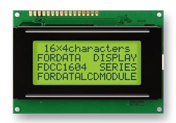FC1604A01-FSYYBW-51*R DISPLAY, ALPHANUMERIC, 16X4, YELLOW GRN FORDATA