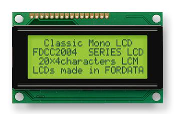 FC2004C03-FHYYBW-91*E DISPLAY, ALPHANUMERIC, 20X4, YELLOW GRN FORDATA