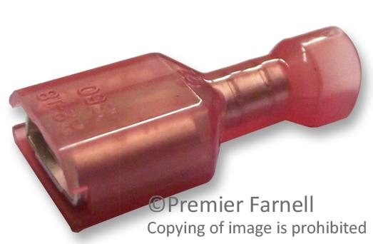 FDFNY1-250A CRIMP TERMINAL, FEMALE, RED, PK 100 MULTICOMP PRO