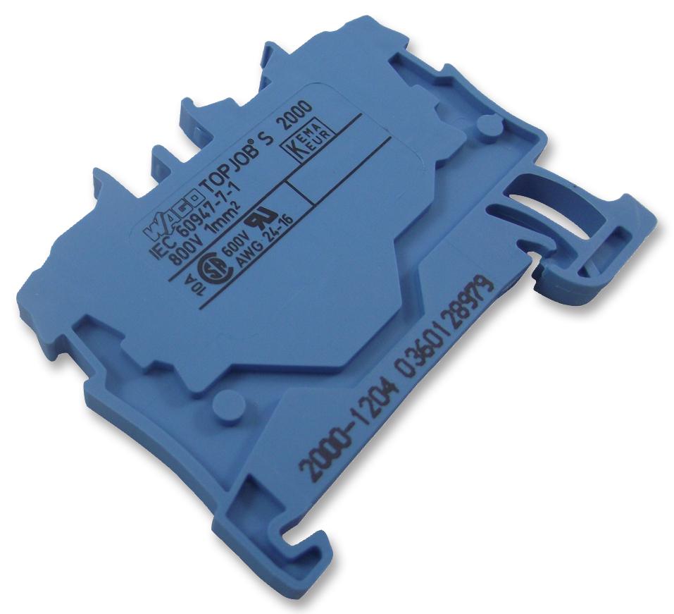 2000-1204 TERMINAL BLOCK, DIN RAIL, 2POS, 10AWG WAGO