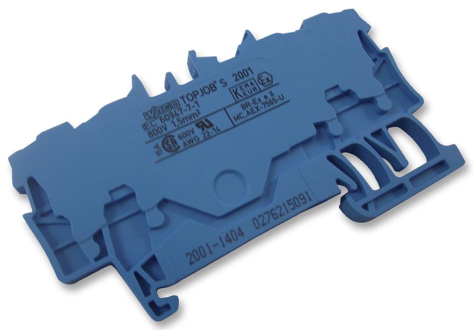 2001-1404 TERMINAL BLOCK, DIN RAIL, 4POS, 14AWG WAGO