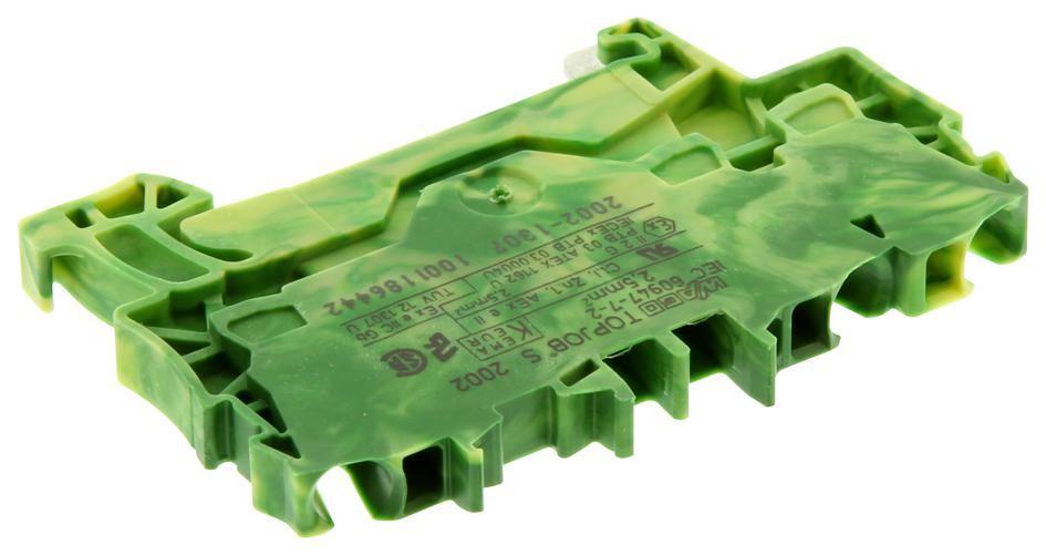 2002-1307 TERMINAL BLOCK, DIN RAIL, 3POS, 14AWG WAGO