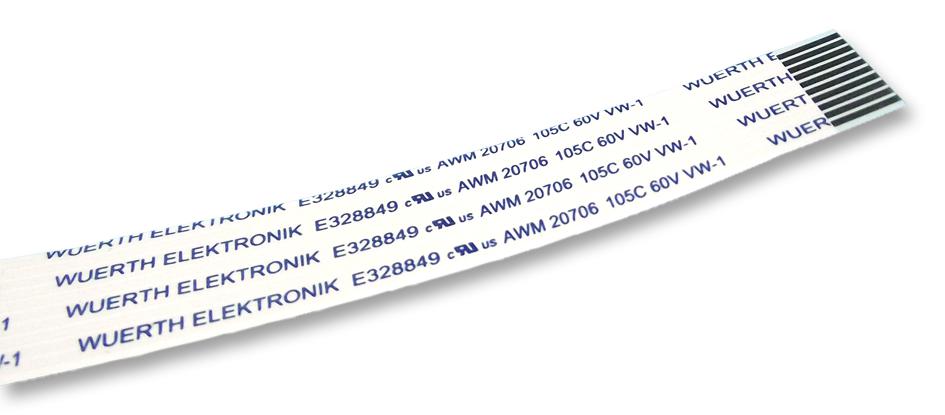 686710200001 CABLE, FFC, REV, 1MM, 200MM, 10WAY WURTH ELEKTRONIK