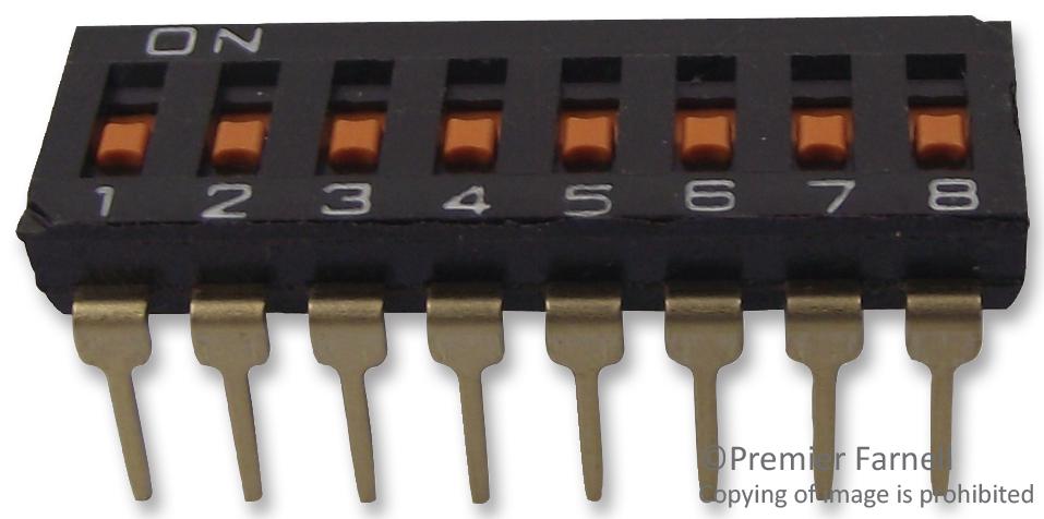 A6T8101 SWITCH, DIP, 8 WAY, UNSEALED OMRON