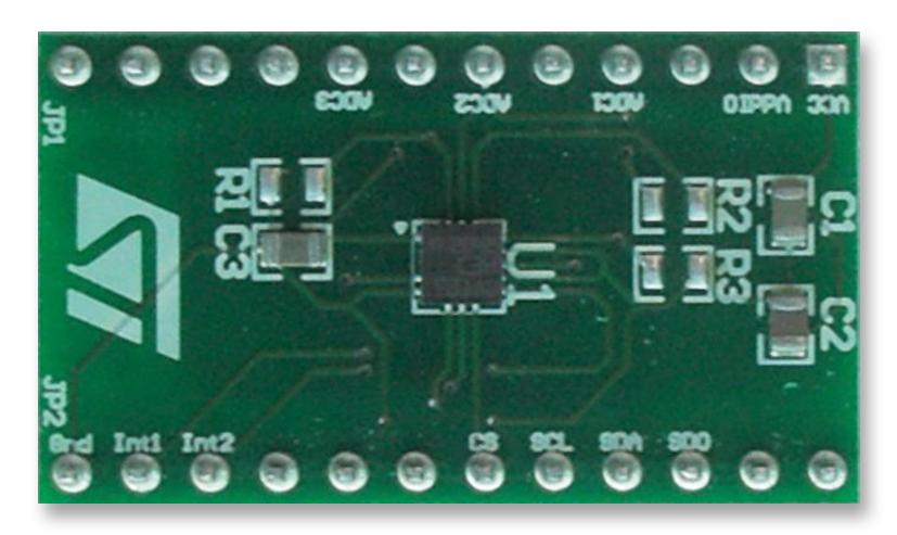 STEVAL-MKI105V1 BOARD, ADAPTOR, LIS3DH, DIL24 STMICROELECTRONICS