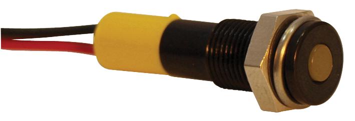 Q6F3BXXY12E INDIC LED FLUSH 6MM YEL 12VDC,IP67 APEM