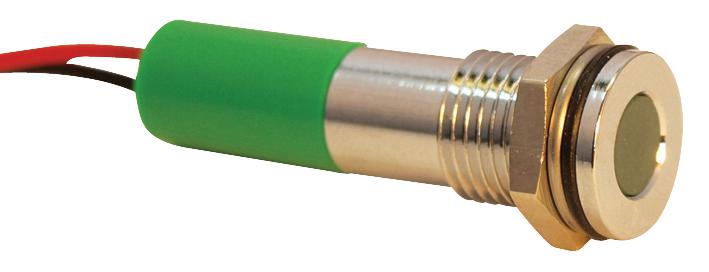 Q8F3CXXG24E INDIC LED FLUSH 8MM GRE 24VDC,IP67 APEM