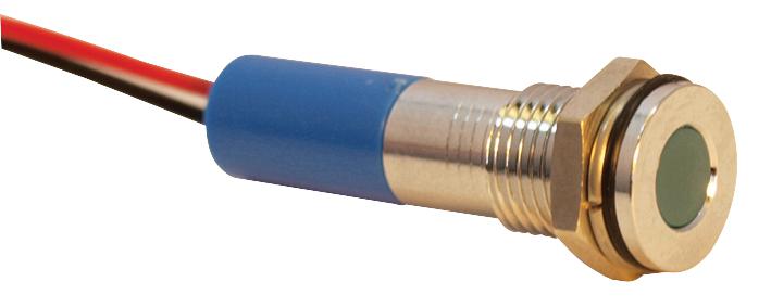 Q8F3CXXB12E INDIC LED FLUSH 8MM BLU 12VDC,IP67 APEM