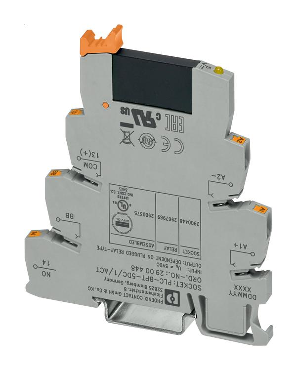 PLC-OPIT- 5DC/ 24DC/2/ACT PLC INTERFACE, SPST, 5V PHOENIX CONTACT