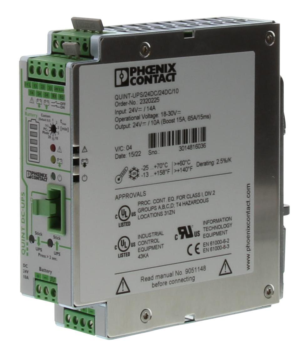 QUINT-UPS 24DC/24DC/10 PSU, DIN RAIL, 24V, 10A PHOENIX CONTACT