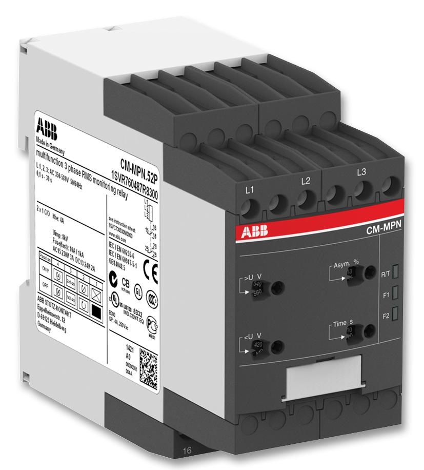 1SVR750487R8300 RELAY, 3 PH, DPDT, 350VAC, 580VAC ABB