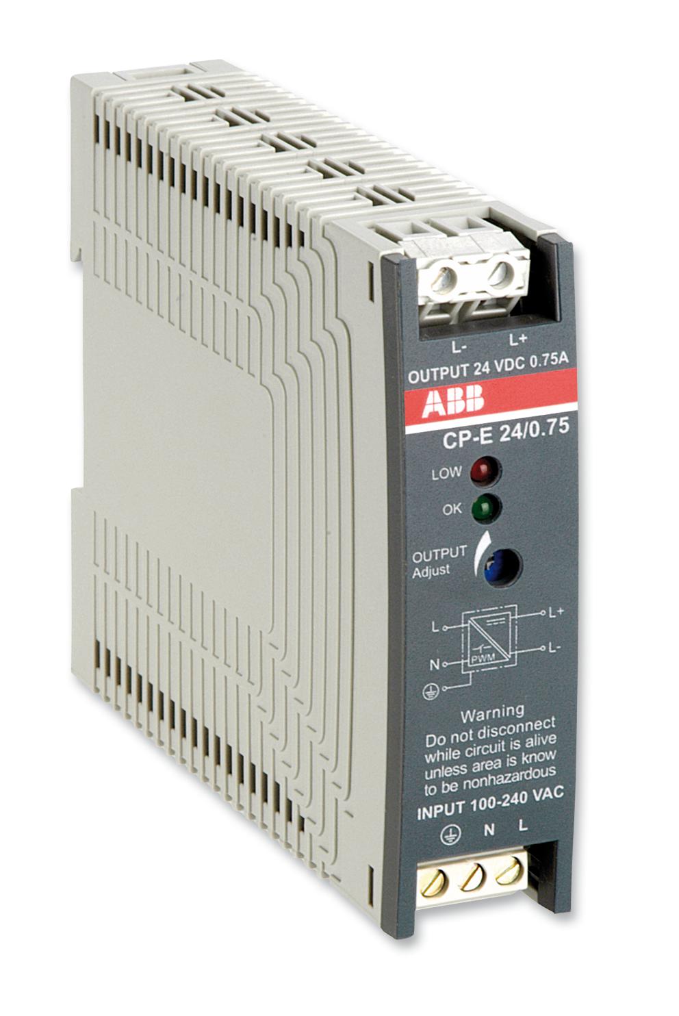 1SVR427030R0000 PSU, DIN RAIL, 18W, 24V, 0.75A ABB