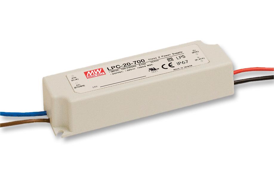 LPC-60-1400 LED DRIVER, AC-DC, CC, 1.4A, 42V MEAN WELL