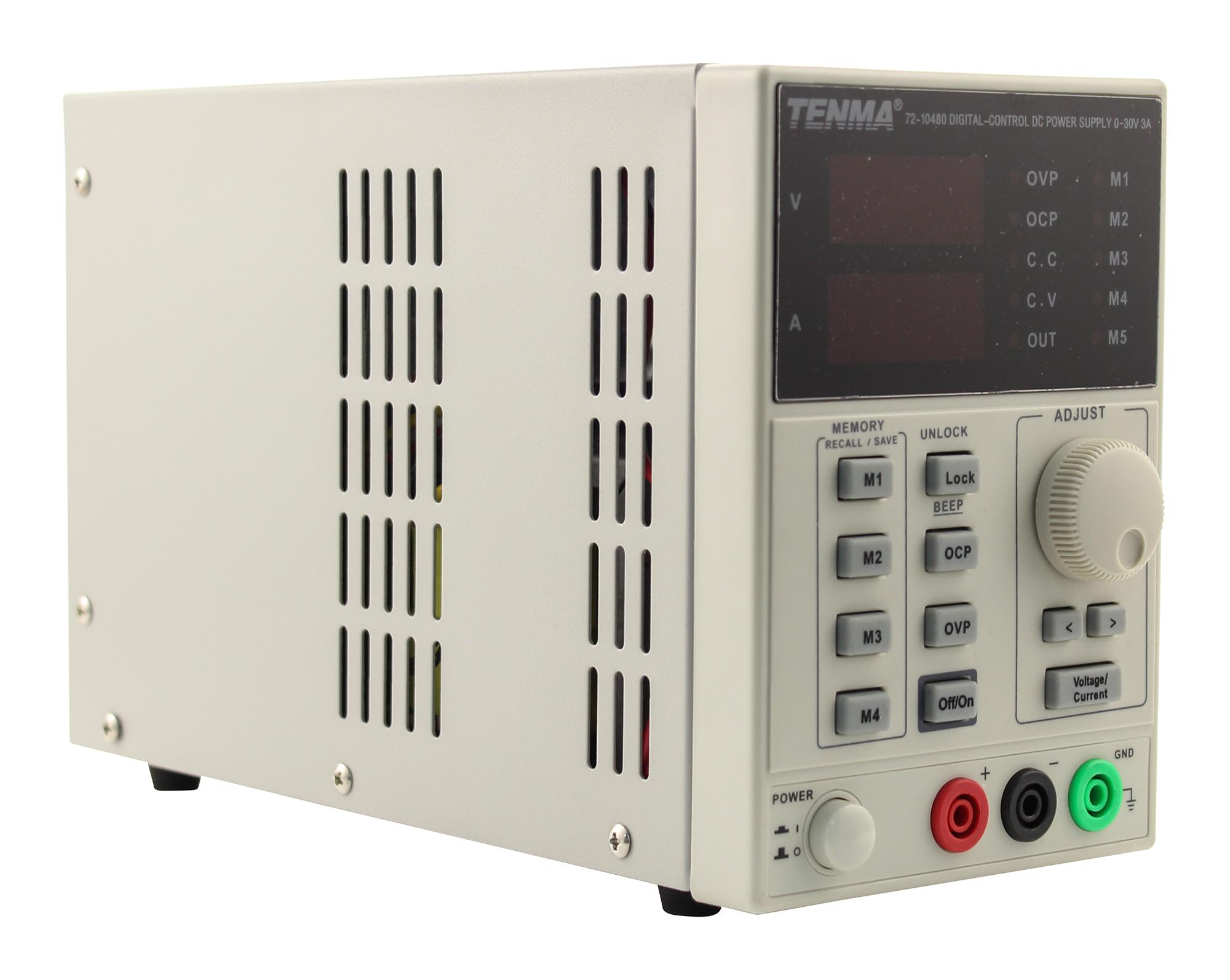 72-10480 POWER SUPPLY, 1CH, 30V, 3A, ADJUSTABLE TENMA