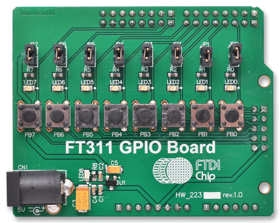 UMFT311GP BOARD, GPIO SHIELD FOR UMFT311EV FTDI