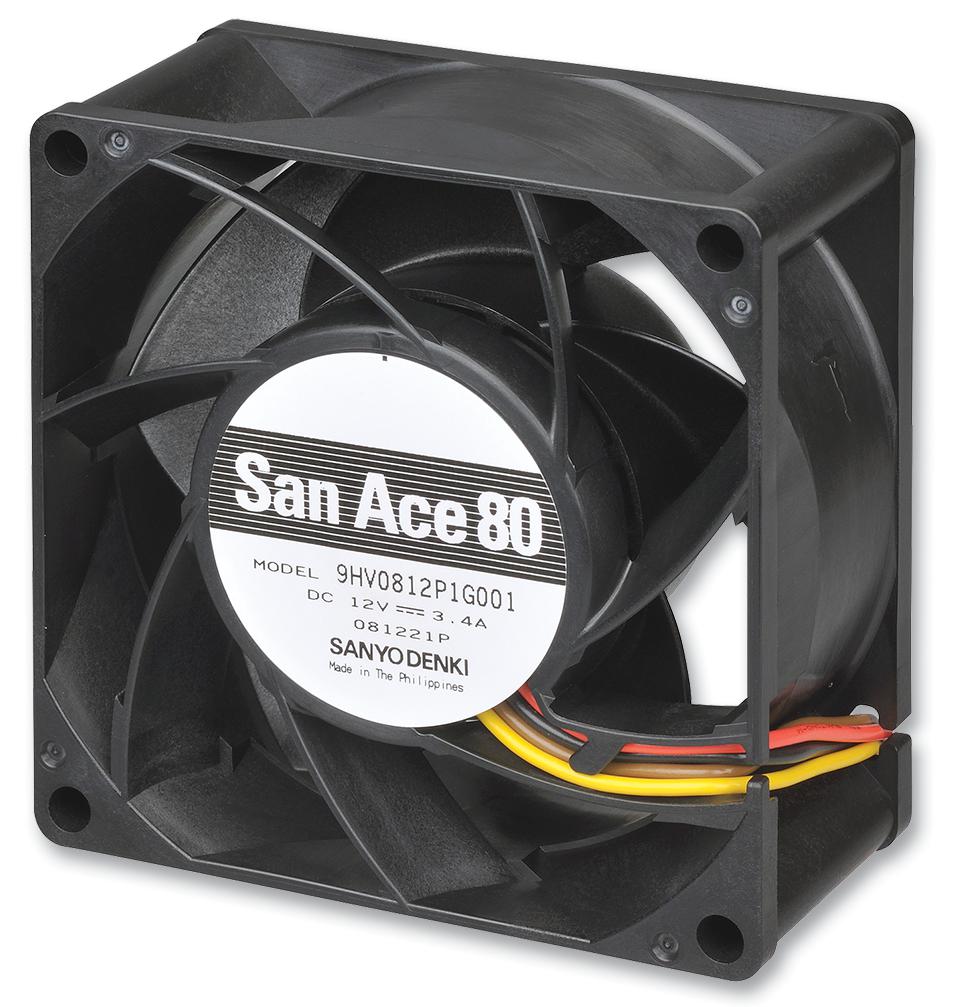 9HV0812P1G001 FAN, 80X80X38MM, 12VDC SANYO DENKI