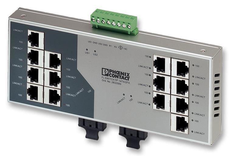 2832593 SWITCH, ETHERNET, 16 PORTS, 24V PHOENIX CONTACT