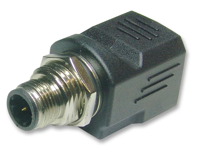RJS-12D04FM-LS8001 ADAPTOR, M12 PLUG TO RJ45, VERTICAL AMPHENOL SINE/TUCHEL
