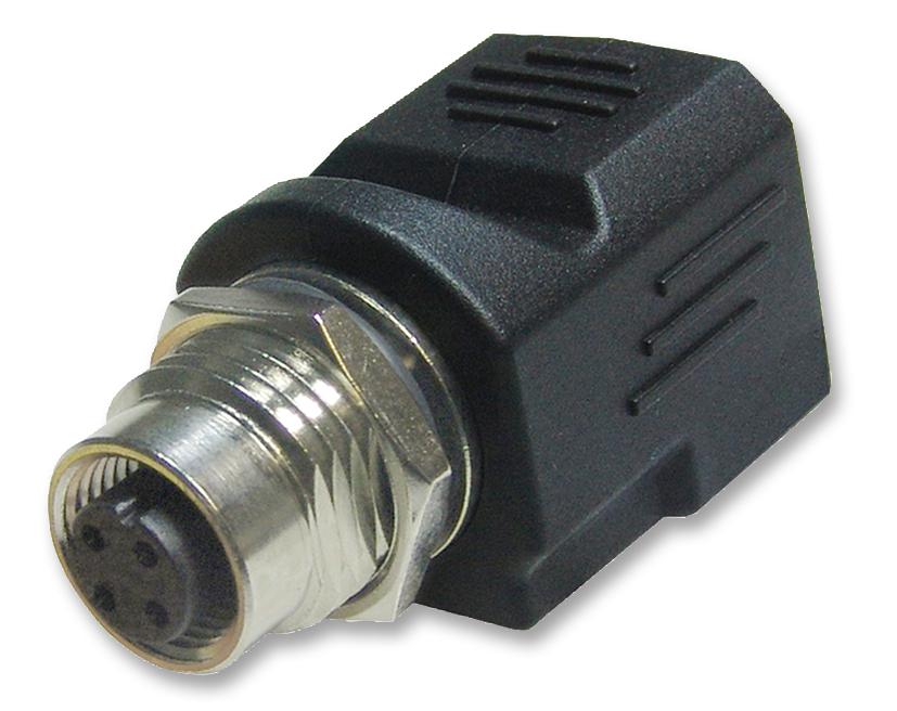 RJS-12D04FF-LS8001 ADAPTOR, M12 SKT TO RJ45, VERTICAL AMPHENOL SINE/TUCHEL