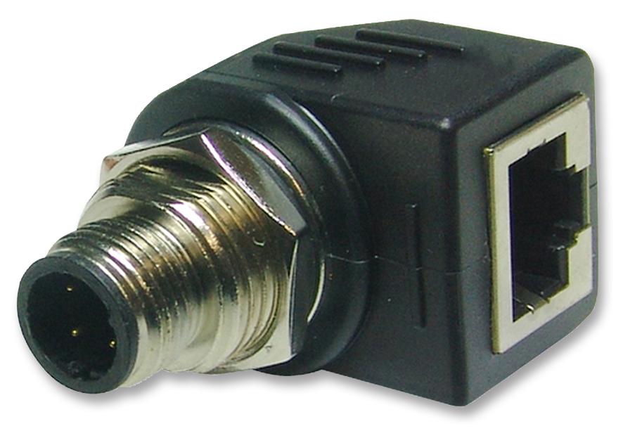RJS-12D04FM-RS8001 ADAPTOR, M12 PLUG TO RJ45, R/A AMPHENOL SINE/TUCHEL