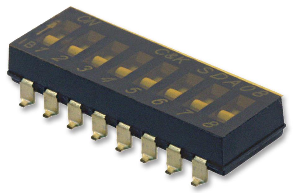 SDA08H0SBR SWITCH, FLUSH, 8 WAY, SMD C&K COMPONENTS