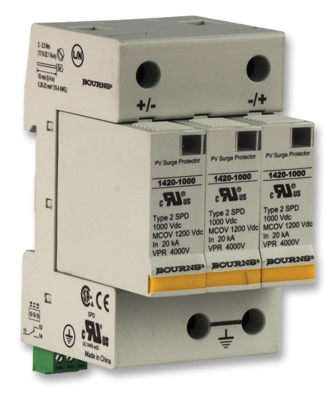 1420-PV-1000 MAINS SURGE PROTECTOR, 1.2KV, DIN RAIL BOURNS