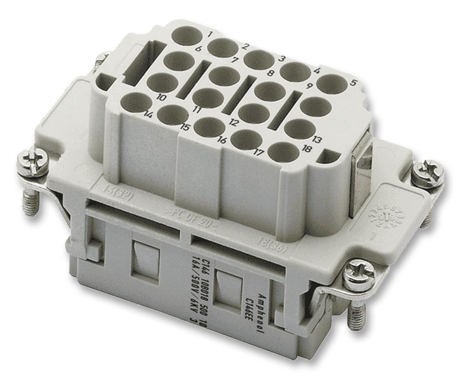 C146 10B018 500 10 INSERT, RECEPTACLE, 18+PE WAY, CRIMP AMPHENOL SINE/TUCHEL