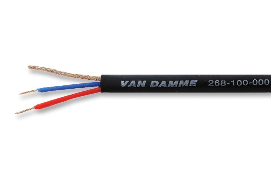 268-100-000 CABLE, SHIELDED, 5X0.1MM,1 PAIR,BLK,100M VAN DAMME