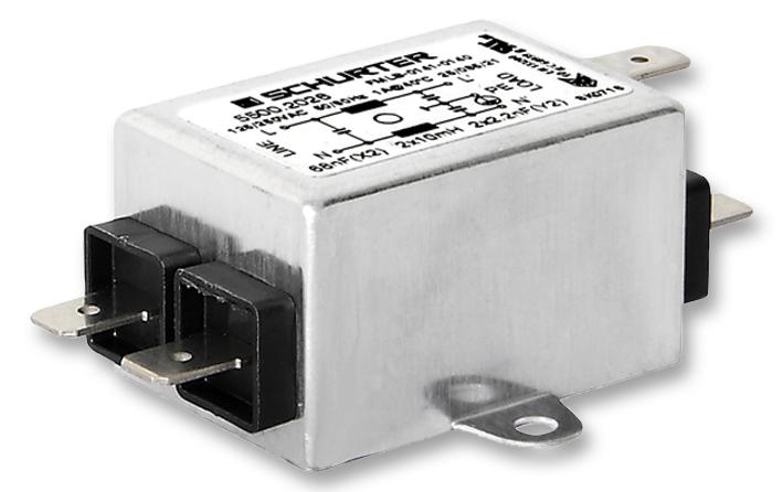 5500.2080 FILTER, PWR LINE, 6A, 0.00025A, 1 PHASE SCHURTER