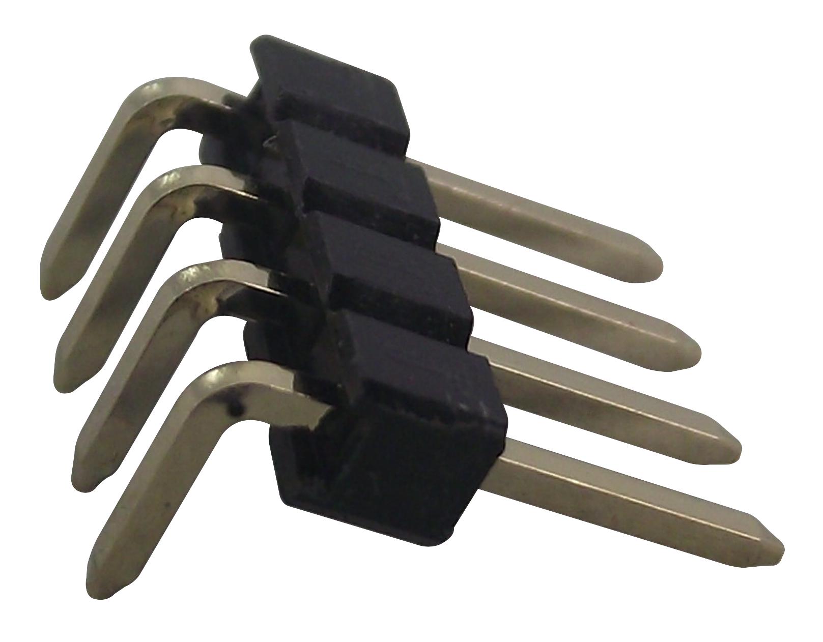 61300411021 HEADER, 2.54MM, PIN, THT, R/A, 4WAY WURTH ELEKTRONIK