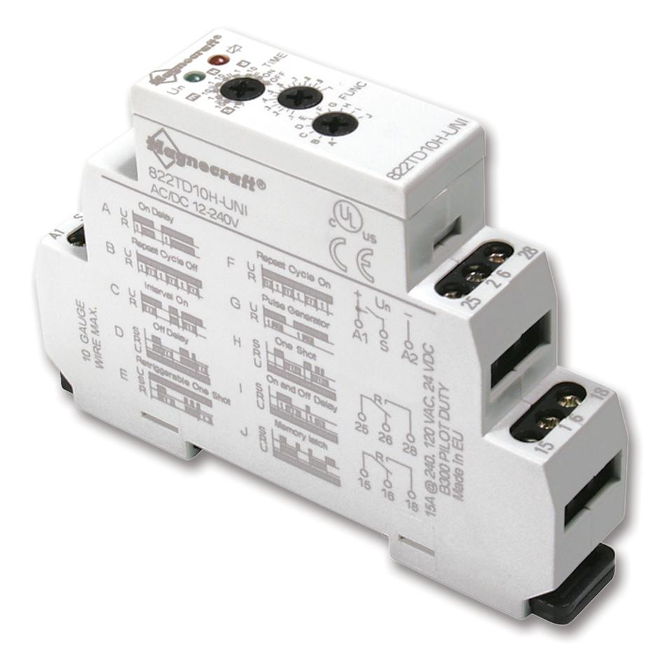 822TD10H-UNI TIME DELAY RELAY, DPDT, 10DAYS, 240VAC SCHNEIDER ELECTRIC